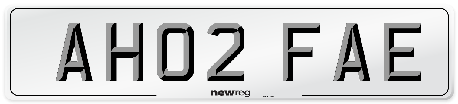 AH02 FAE Number Plate from New Reg